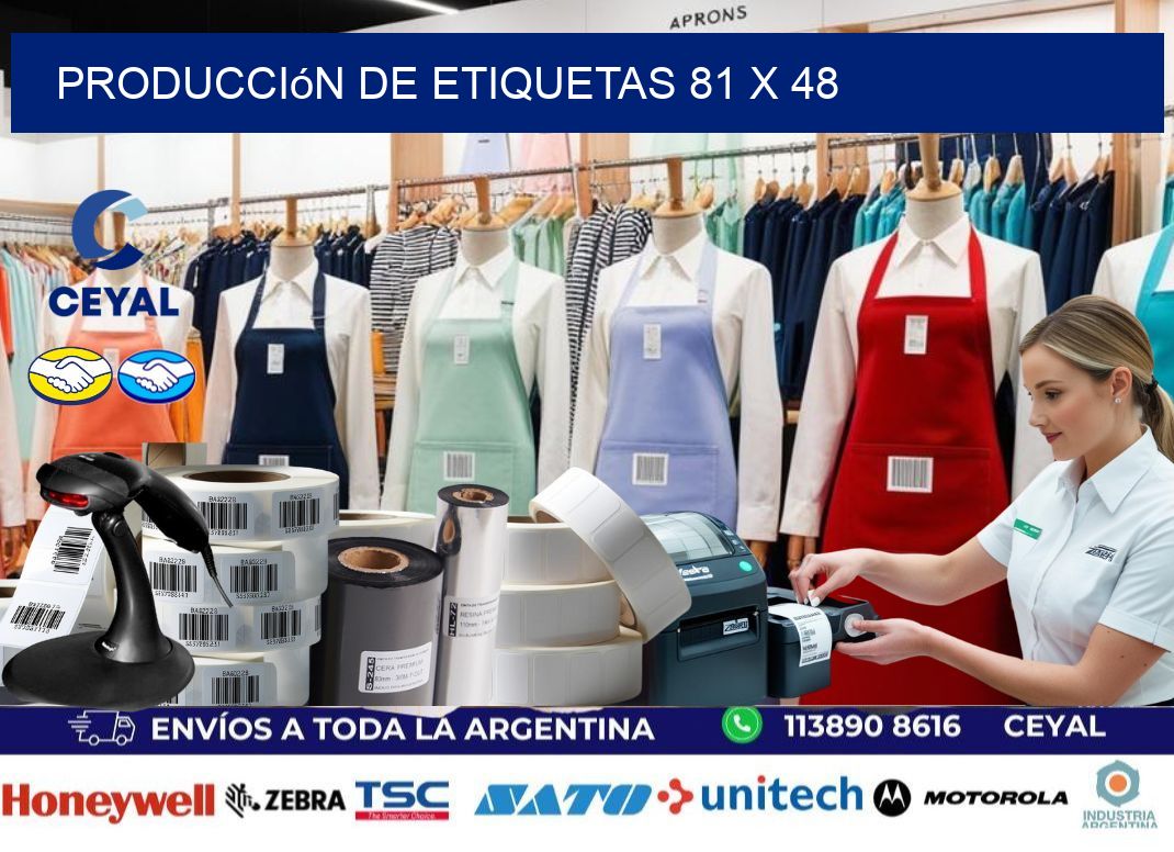 Producción de etiquetas 81 x 48