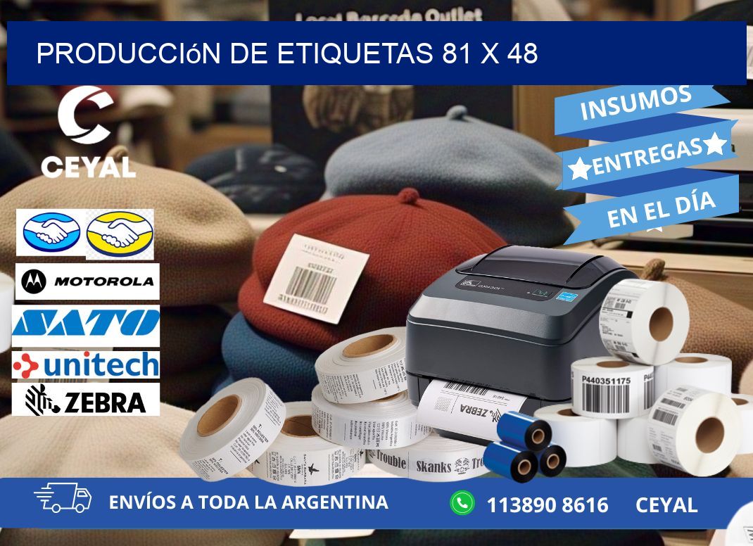 Producción de etiquetas 81 x 48