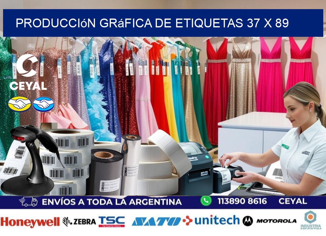Producción gráfica de etiquetas 37 x 89