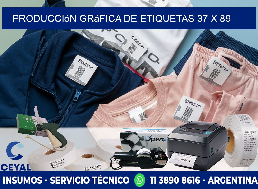Producción gráfica de etiquetas 37 x 89