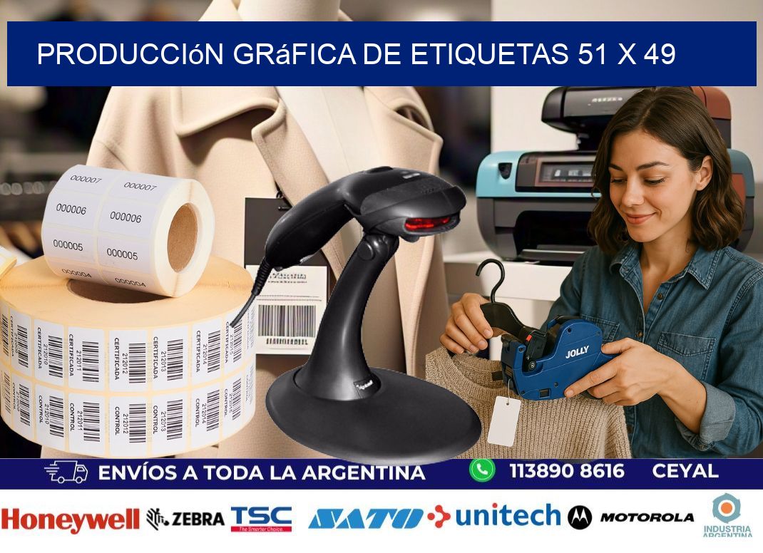 Producción gráfica de etiquetas 51 x 49