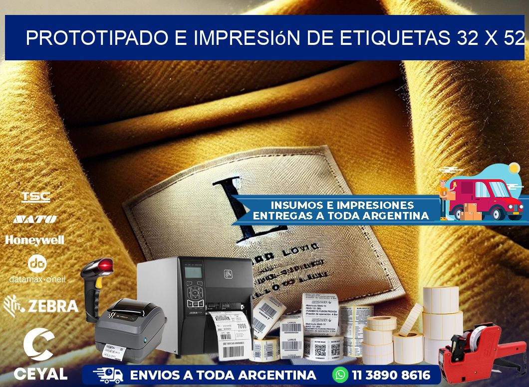 Prototipado e impresión de etiquetas 32 x 52