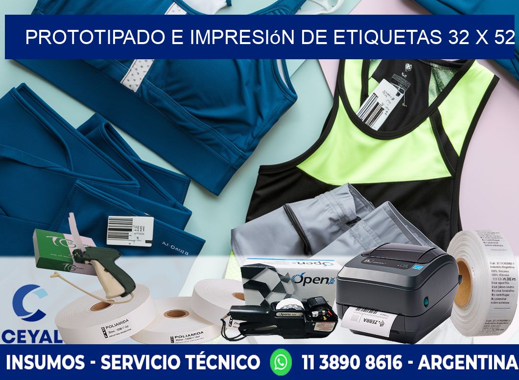 Prototipado e impresión de etiquetas 32 x 52