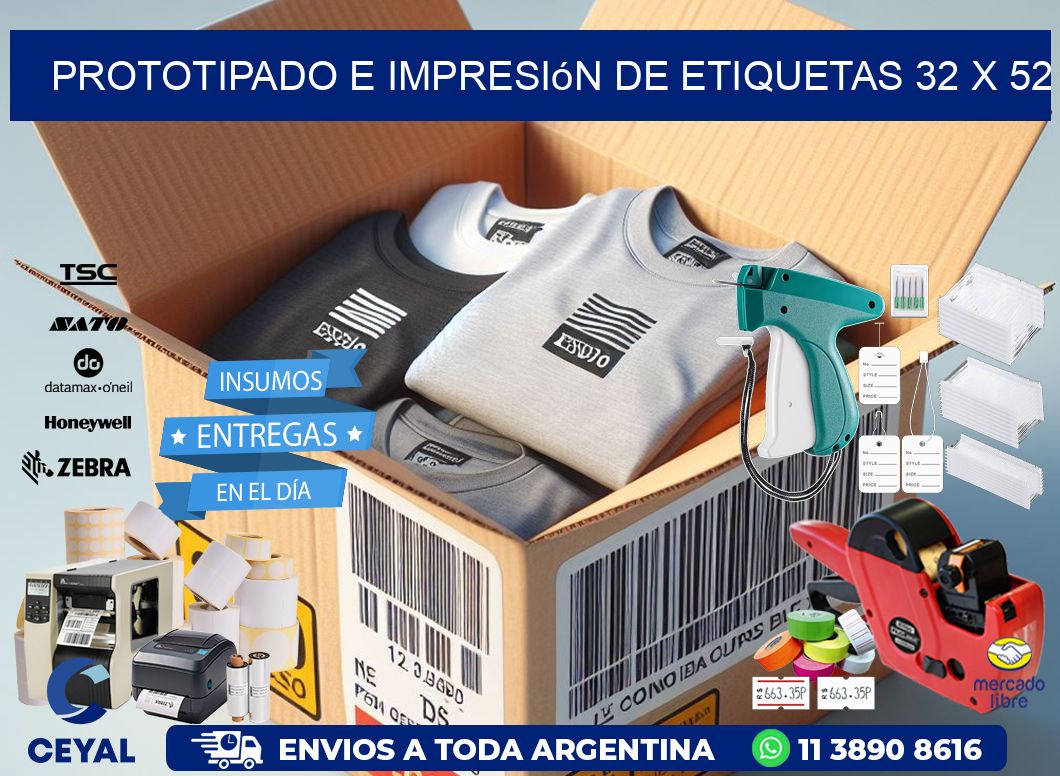 Prototipado e impresión de etiquetas 32 x 52