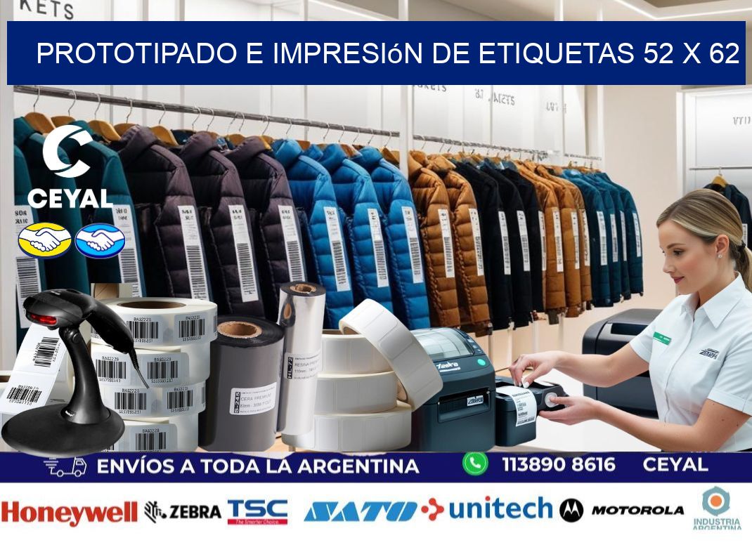 Prototipado e impresión de etiquetas 52 x 62
