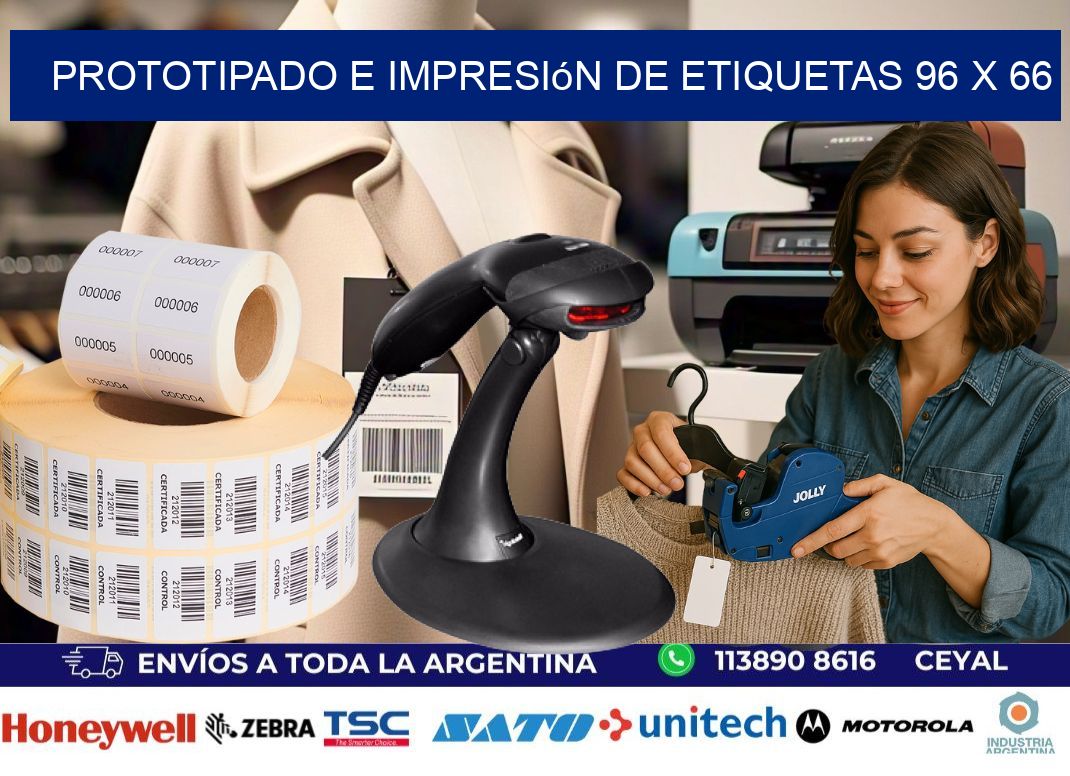 Prototipado e impresión de etiquetas 96 x 66