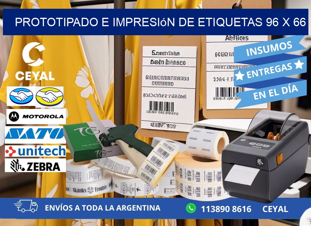 Prototipado e impresión de etiquetas 96 x 66