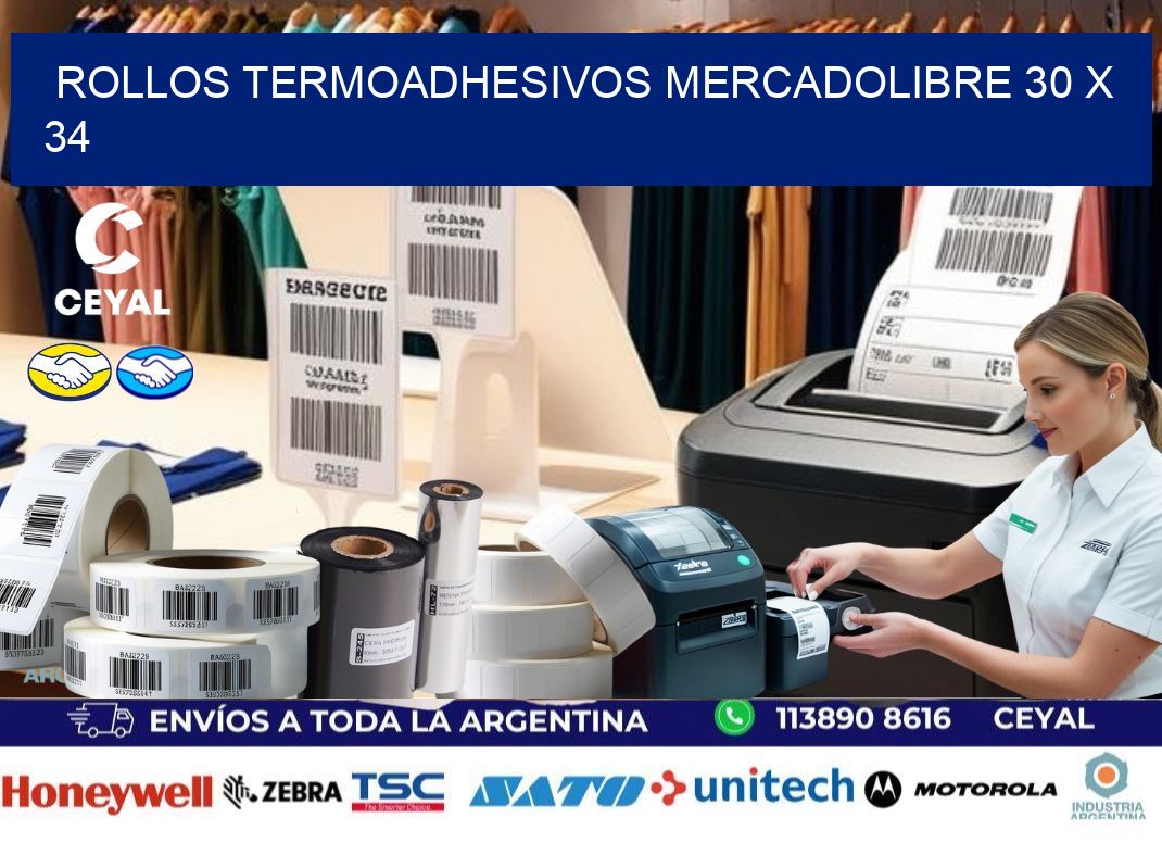 ROLLOS TERMOADHESIVOS MERCADOLIBRE 30 x 34