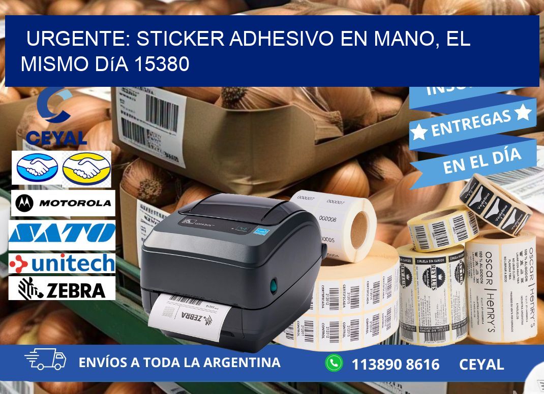 Urgente: Sticker adhesivo en Mano, el Mismo Día 15380