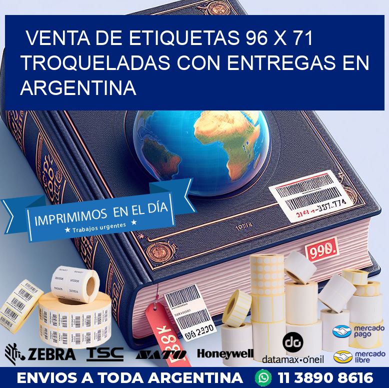 Venta de etiquetas 96 x 71 troqueladas con entregas en Argentina