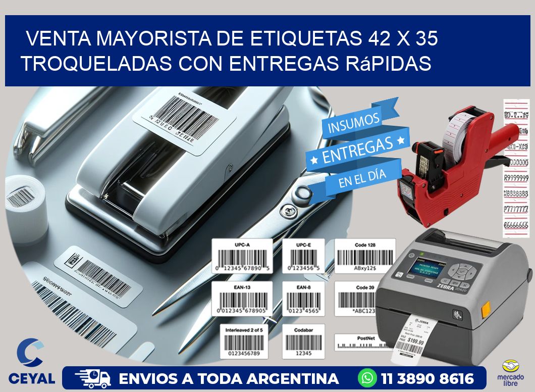 Venta mayorista de etiquetas 42 x 35 troqueladas con entregas rápidas