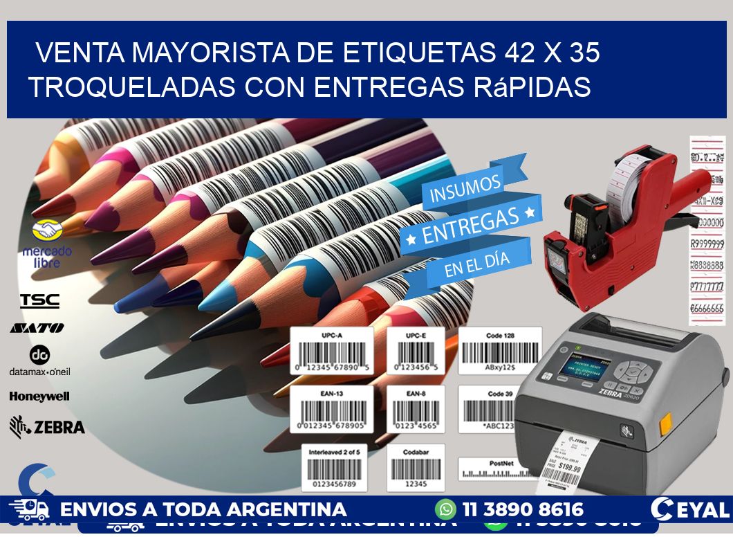 Venta mayorista de etiquetas 42 x 35 troqueladas con entregas rápidas