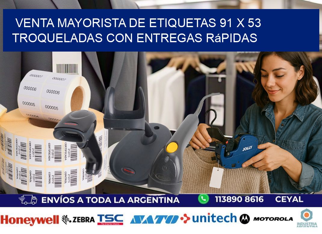 Venta mayorista de etiquetas 91 x 53 troqueladas con entregas rápidas
