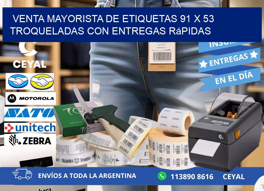 Venta mayorista de etiquetas 91 x 53 troqueladas con entregas rápidas