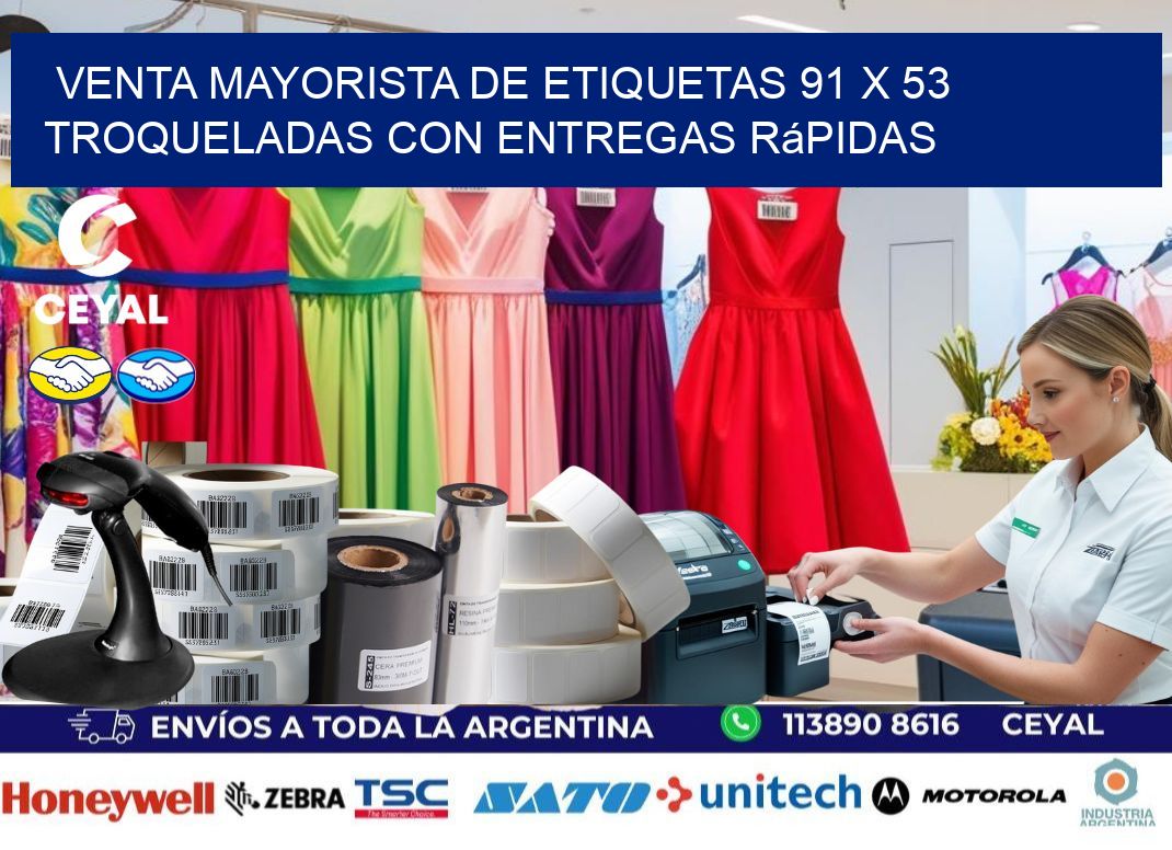 Venta mayorista de etiquetas 91 x 53 troqueladas con entregas rápidas