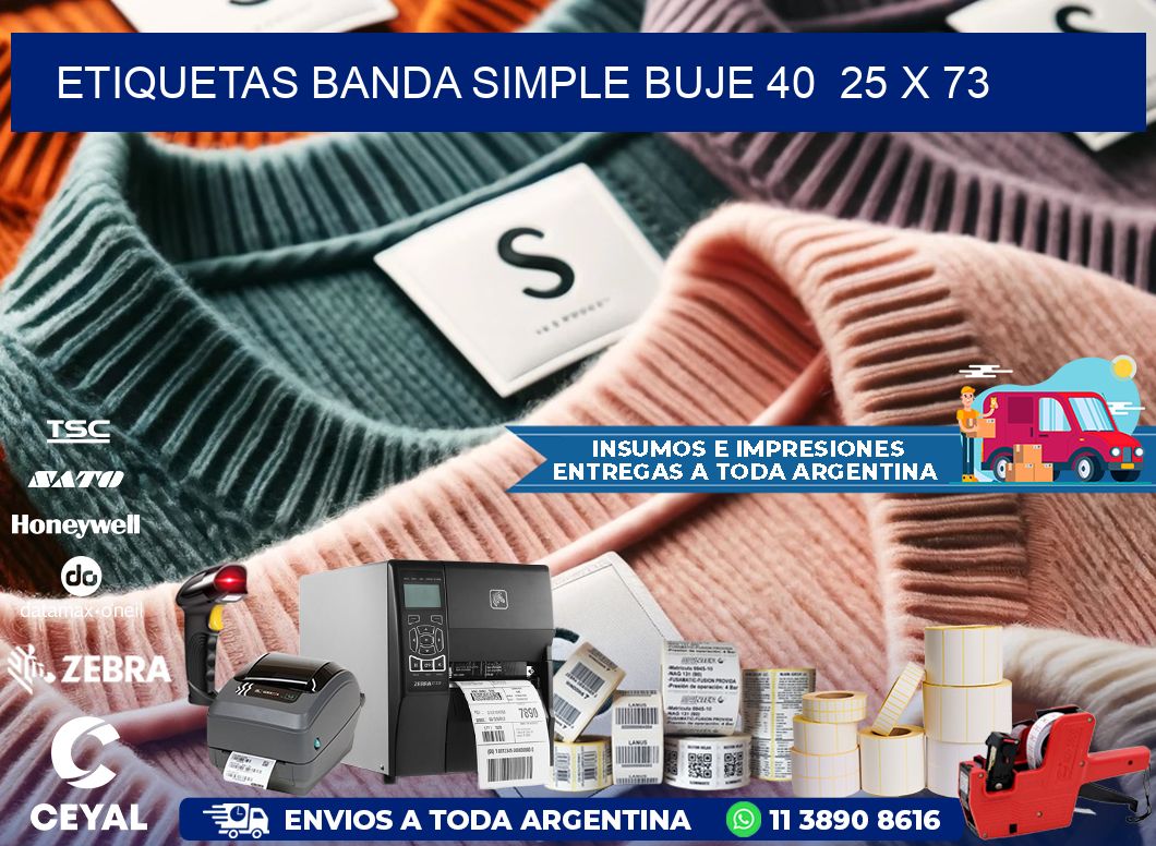 etiquetas banda simple buje 40  25 x 73