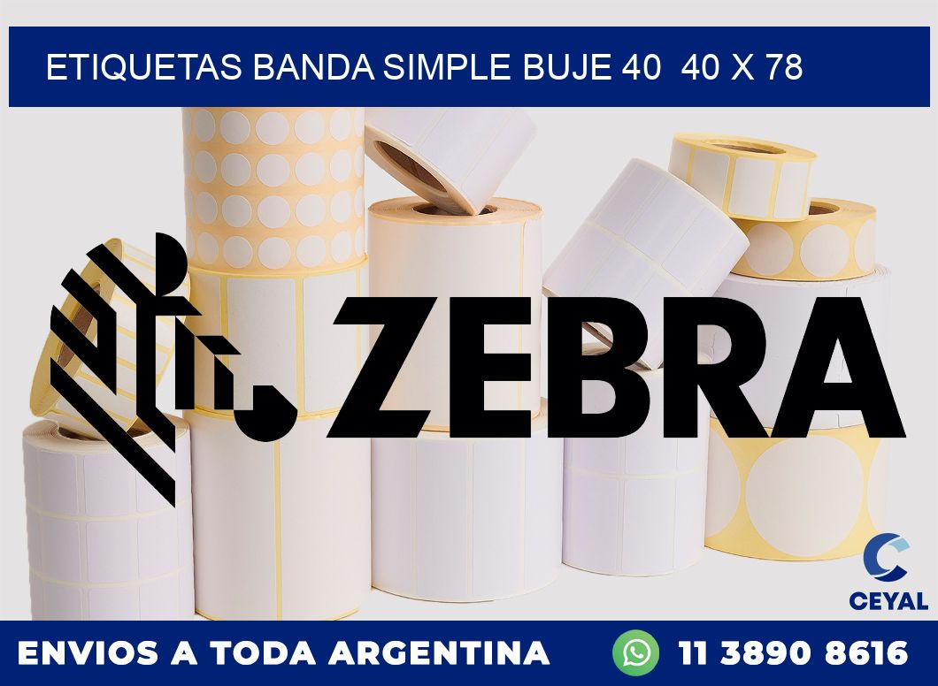 etiquetas banda simple buje 40  40 x 78
