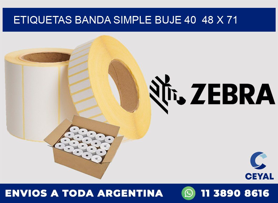 etiquetas banda simple buje 40  48 x 71