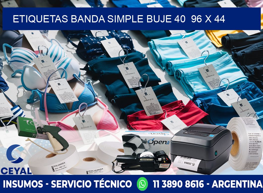 etiquetas banda simple buje 40  96 x 44