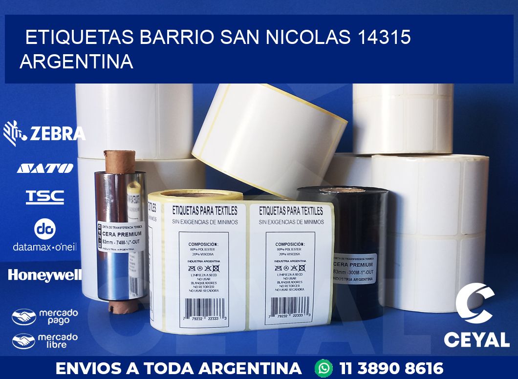 etiquetas barrio san nicolas 14315 argentina