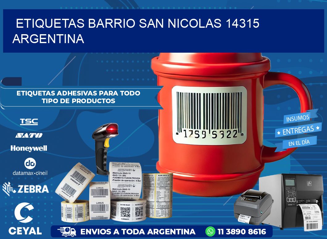 etiquetas barrio san nicolas 14315 argentina