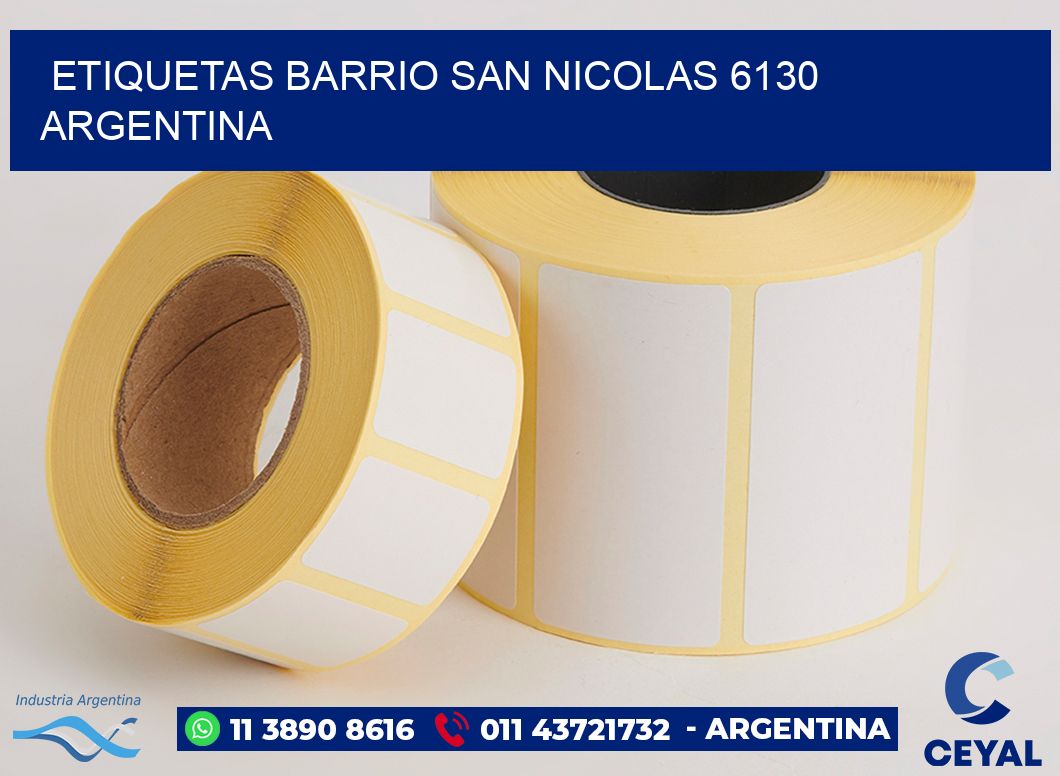 etiquetas barrio san nicolas 6130 argentina