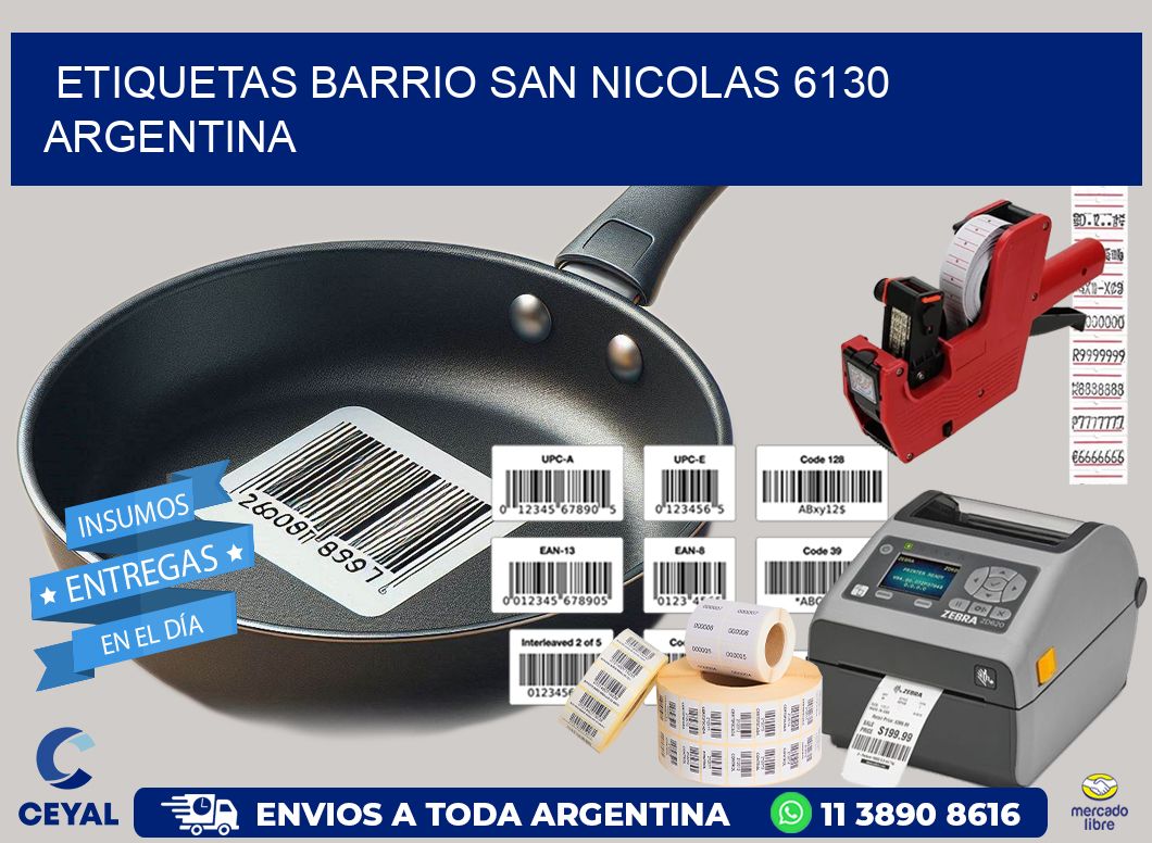 etiquetas barrio san nicolas 6130 argentina