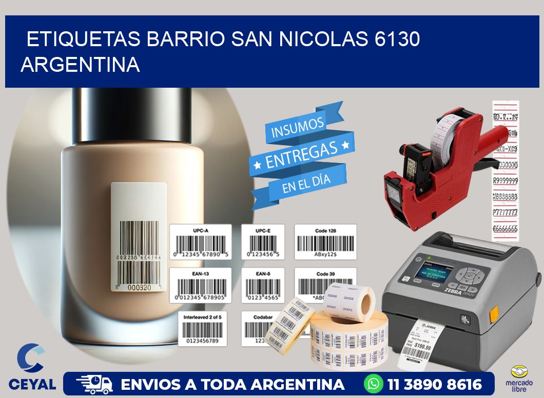 etiquetas barrio san nicolas 6130 argentina