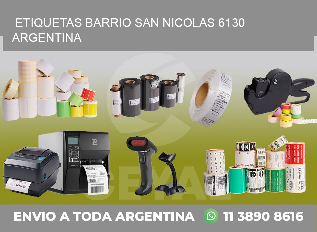 etiquetas barrio san nicolas 6130 argentina