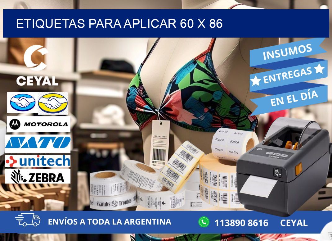 etiquetas para aplicar 60 x 86