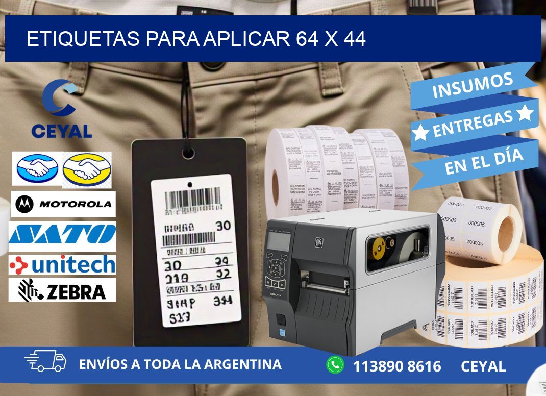 etiquetas para aplicar 64 x 44