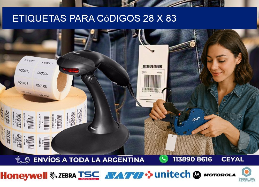 etiquetas para códigos 28 x 83