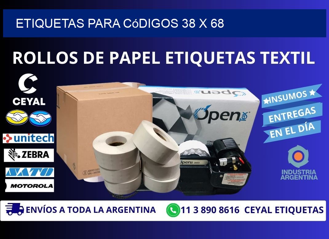 etiquetas para códigos 38 x 68