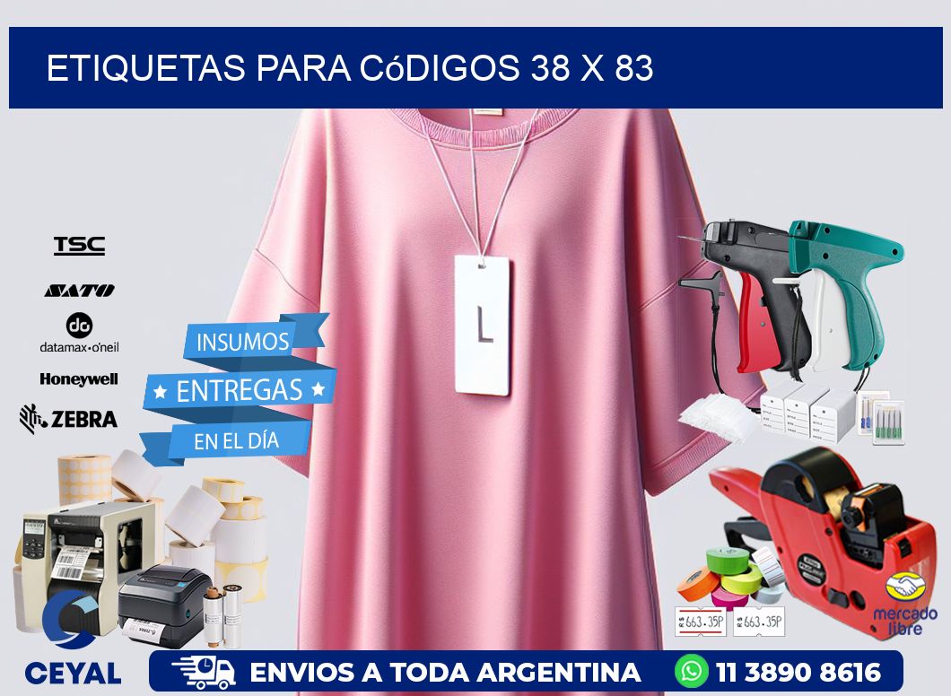 etiquetas para códigos 38 x 83