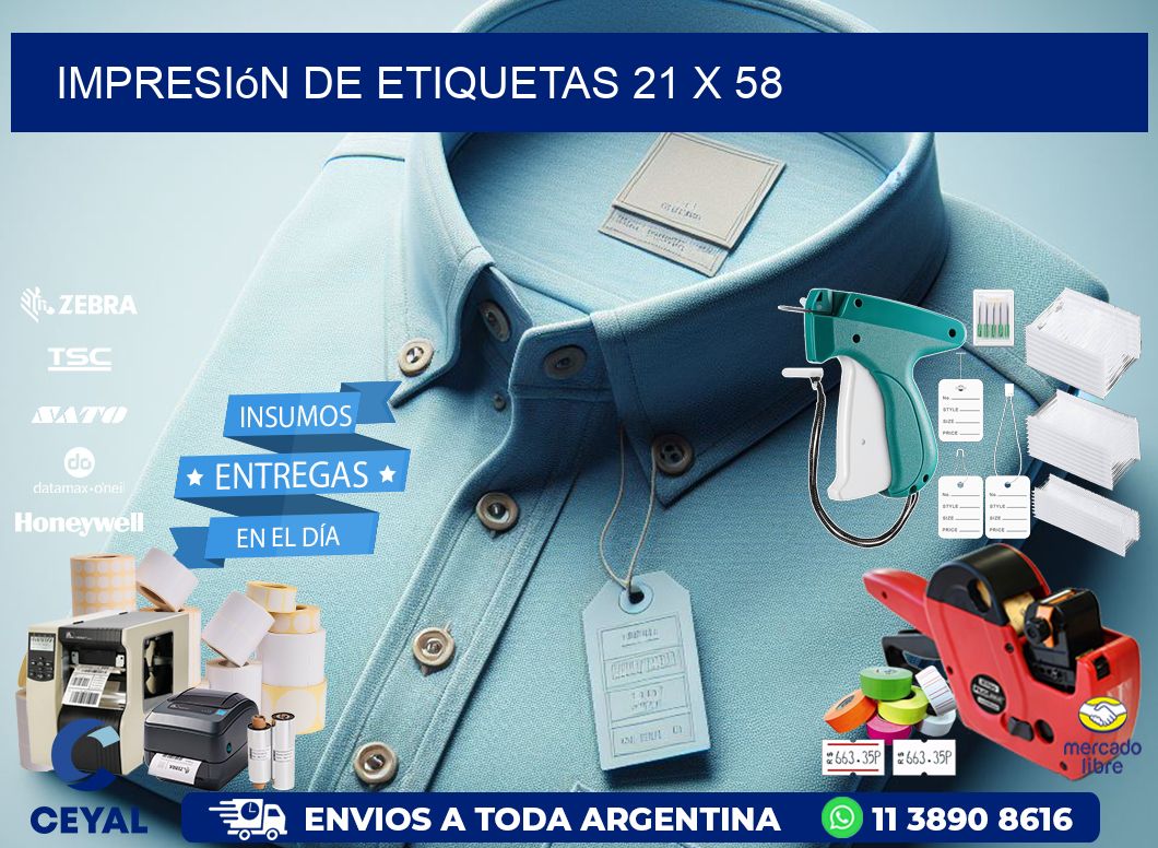 impresión de etiquetas 21 x 58