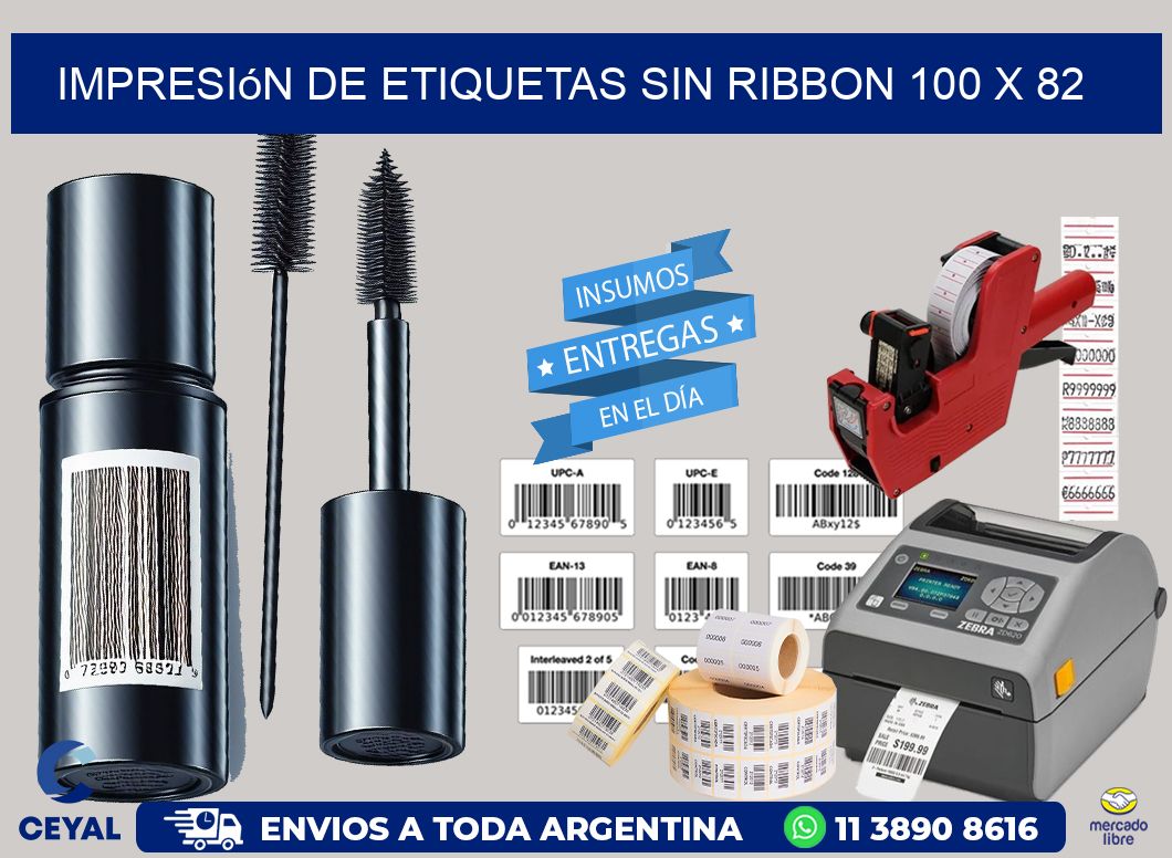 impresión de etiquetas sin ribbon 100 x 82