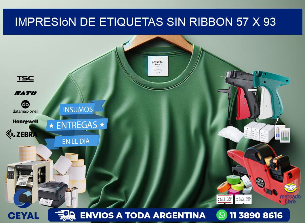 impresión de etiquetas sin ribbon 57 x 93