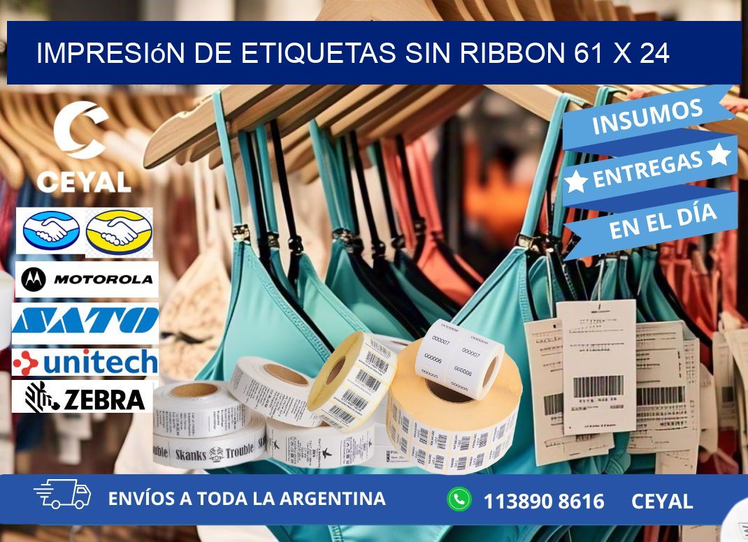 impresión de etiquetas sin ribbon 61 x 24