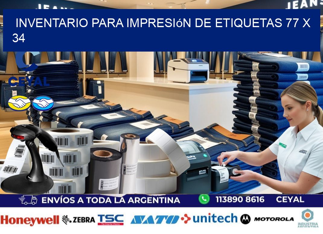 inventario para impresión de etiquetas 77 x 34