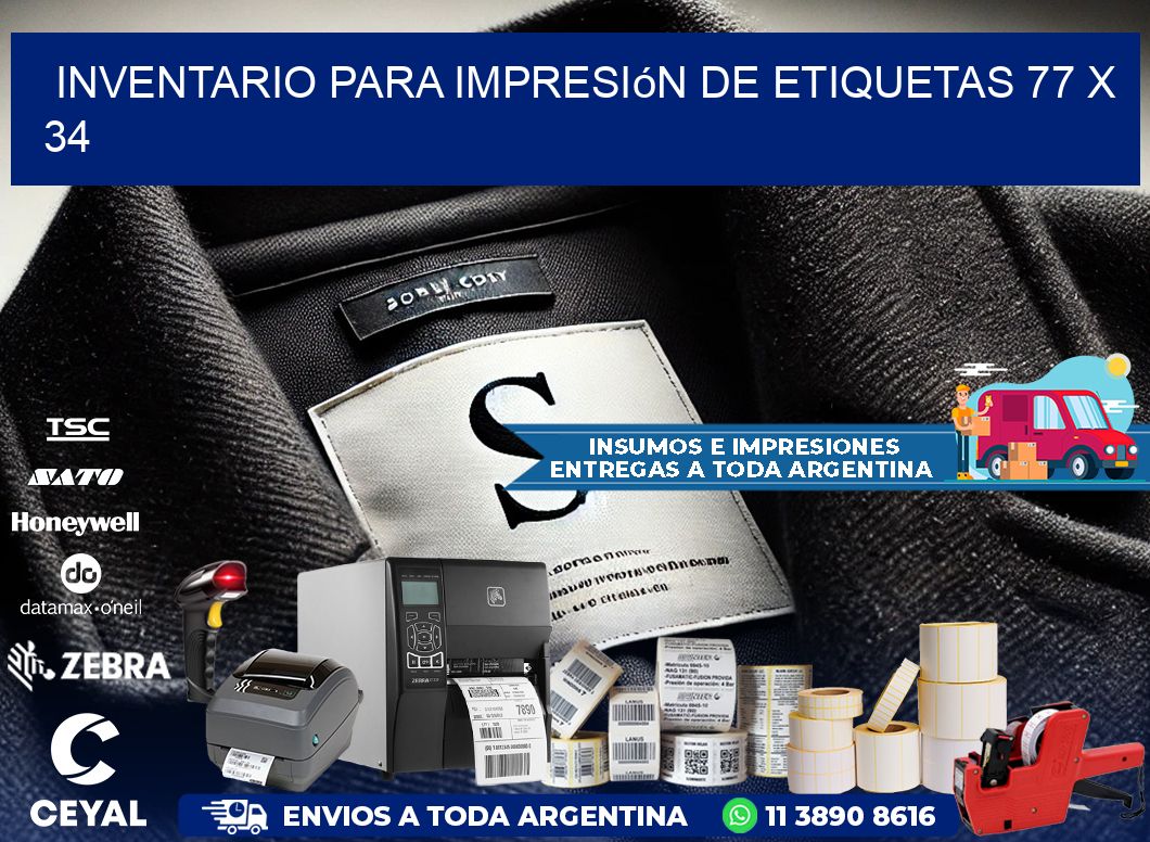 inventario para impresión de etiquetas 77 x 34