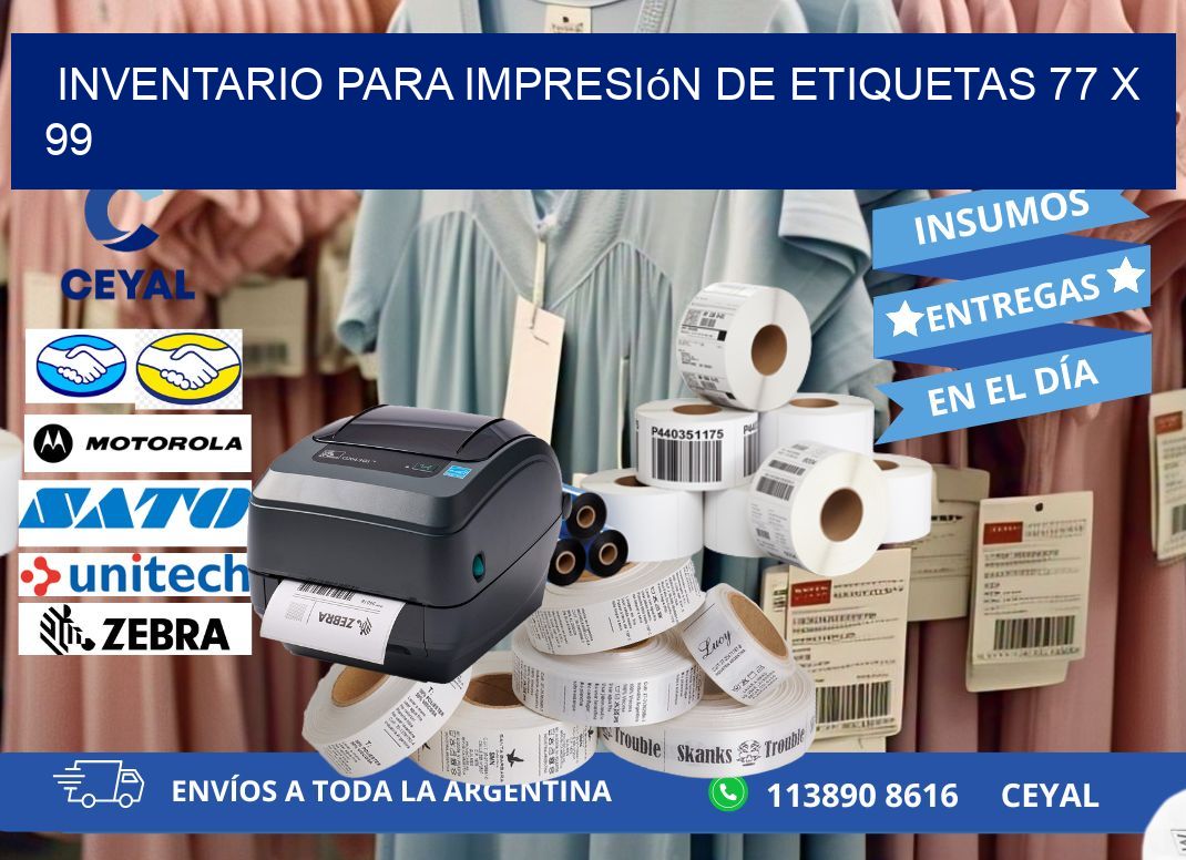 inventario para impresión de etiquetas 77 x 99