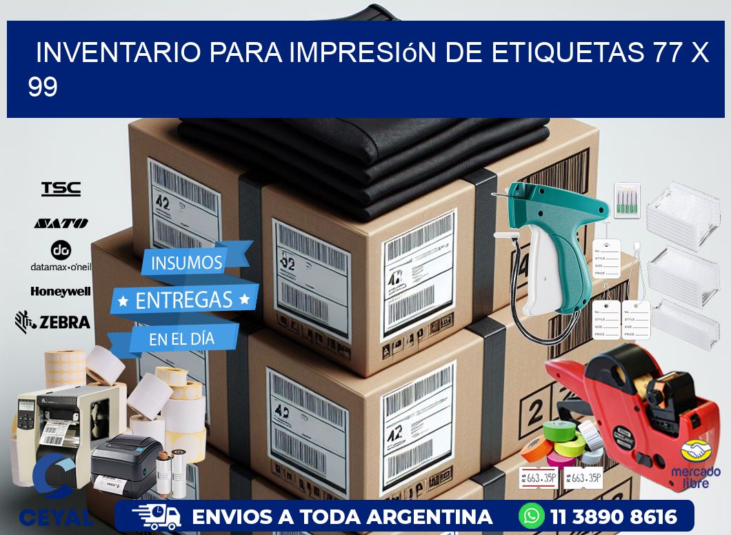 inventario para impresión de etiquetas 77 x 99
