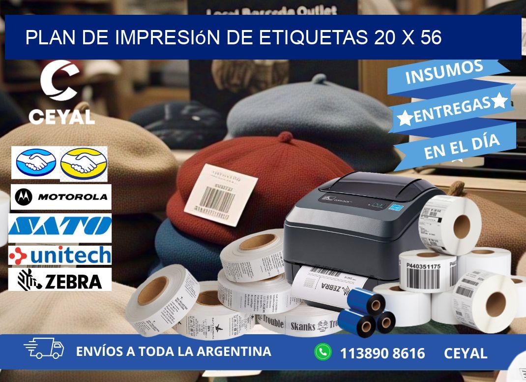 plan de impresión de etiquetas 20 x 56