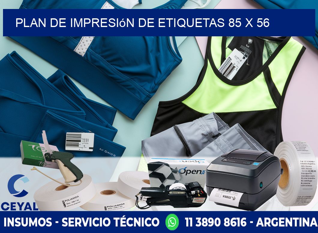 plan de impresión de etiquetas 85 x 56