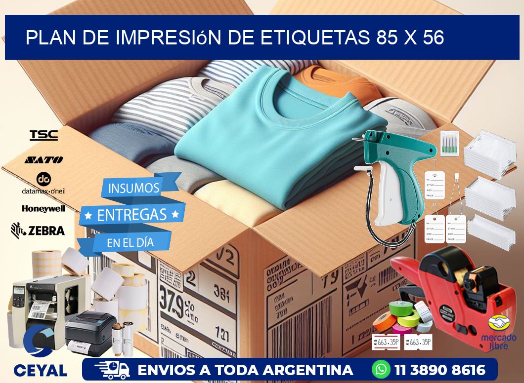 plan de impresión de etiquetas 85 x 56