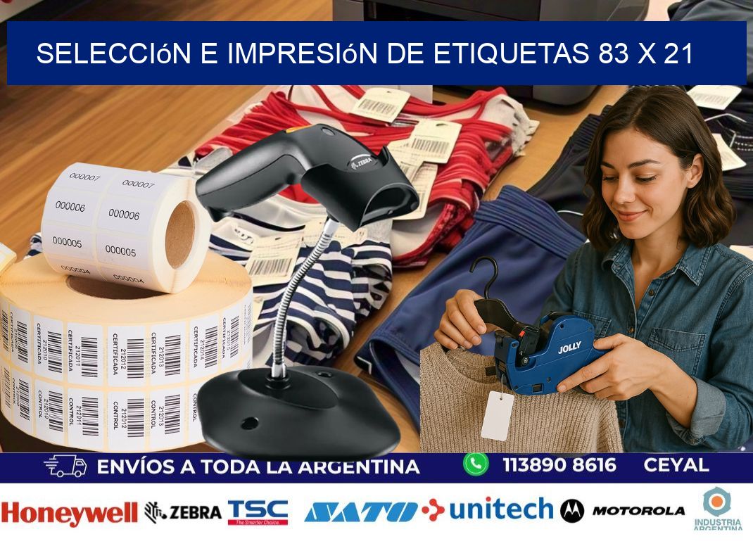 selección e impresión de etiquetas 83 x 21