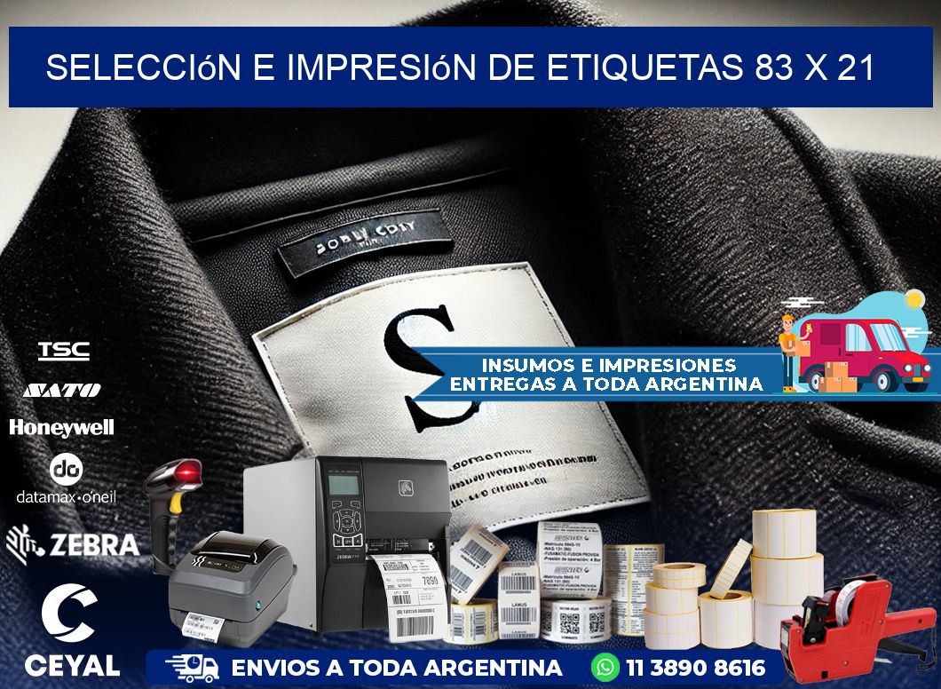 selección e impresión de etiquetas 83 x 21
