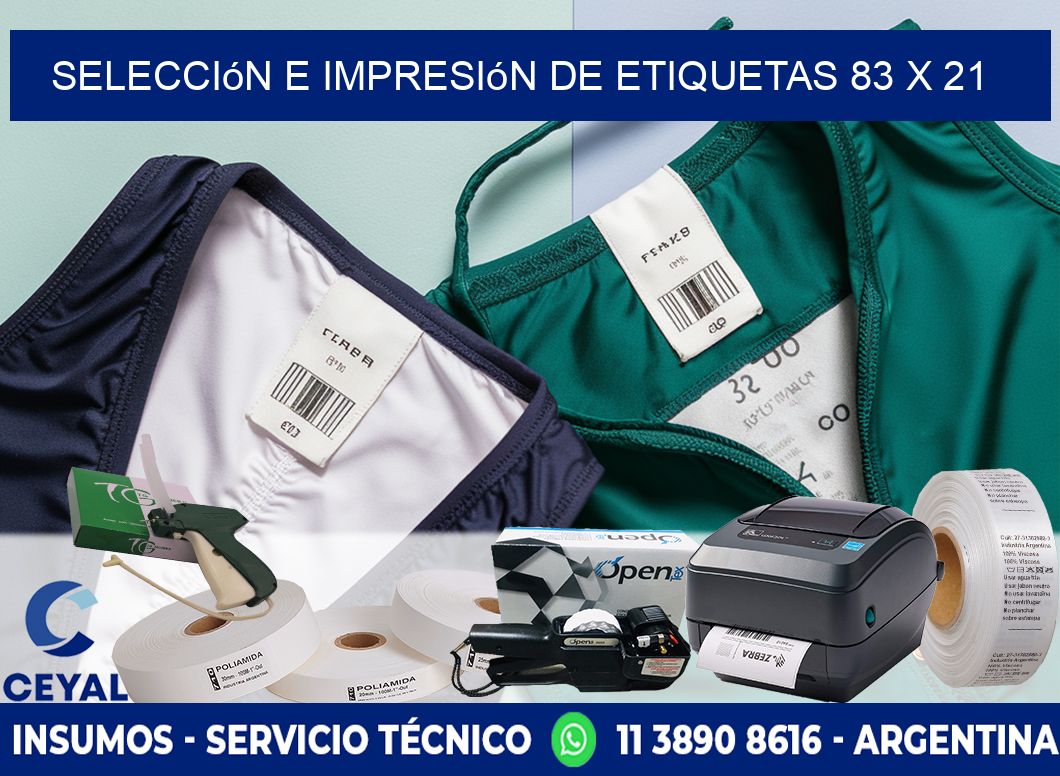 selección e impresión de etiquetas 83 x 21