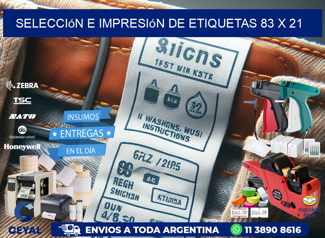 selección e impresión de etiquetas 83 x 21
