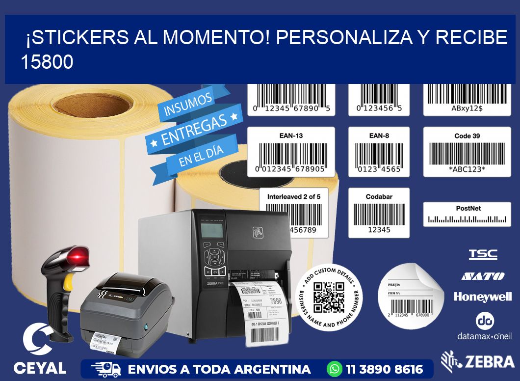 ¡Stickers al Momento! Personaliza y Recibe 15800